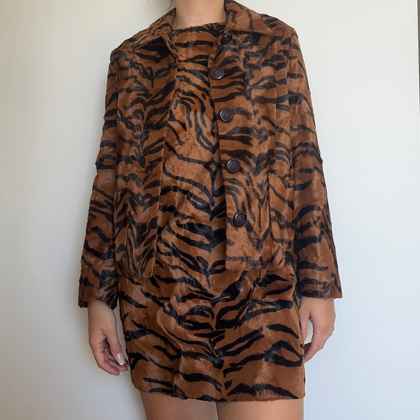 Versace Faux Fur Tiger Print Set