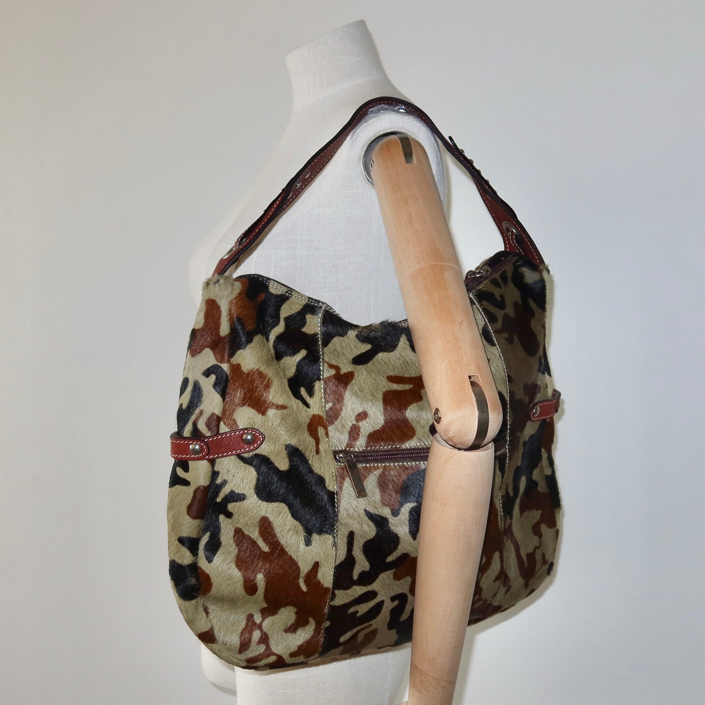 Vintage Italian Cowhide Camouflage Bag