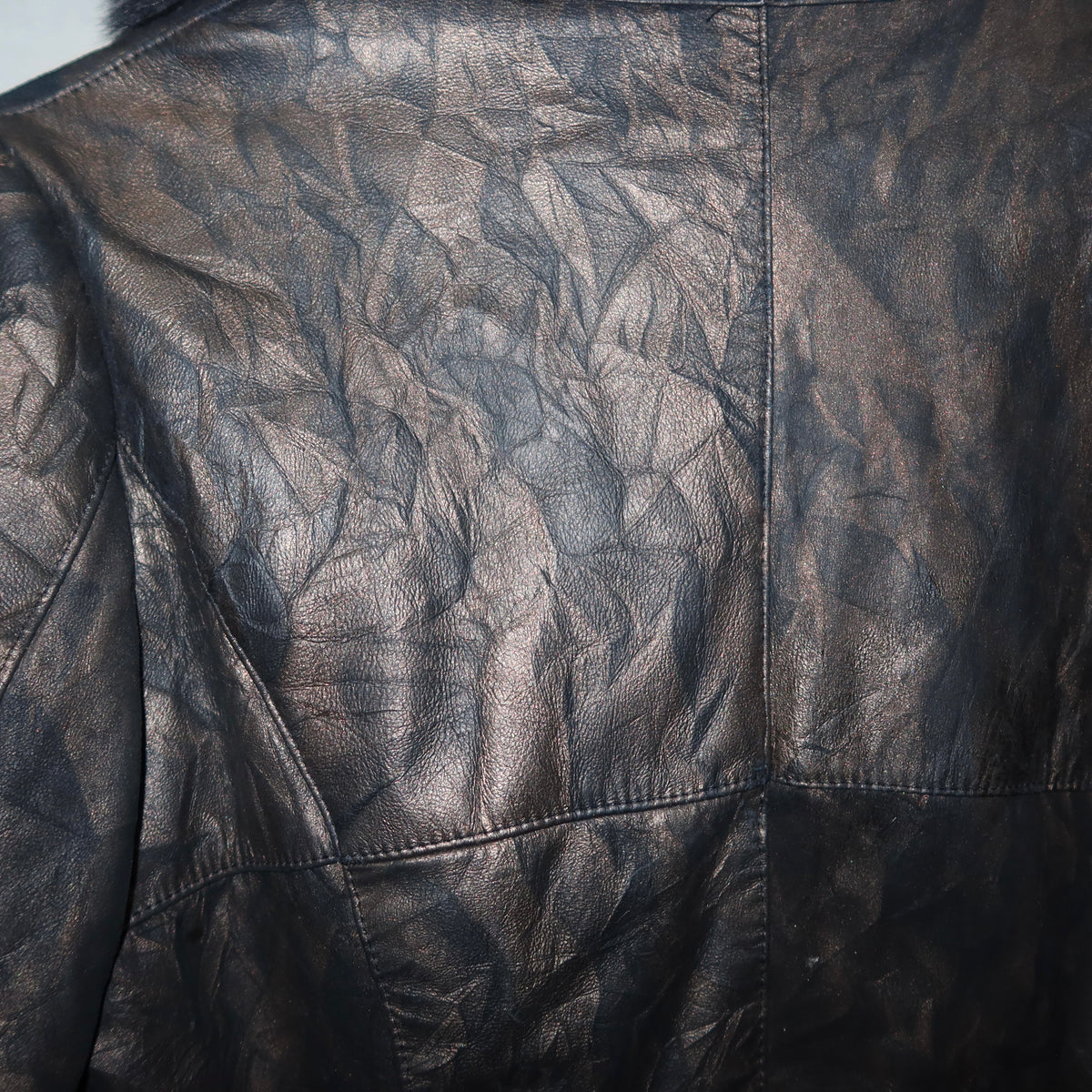 Vintage Fur Lined Leather Coat