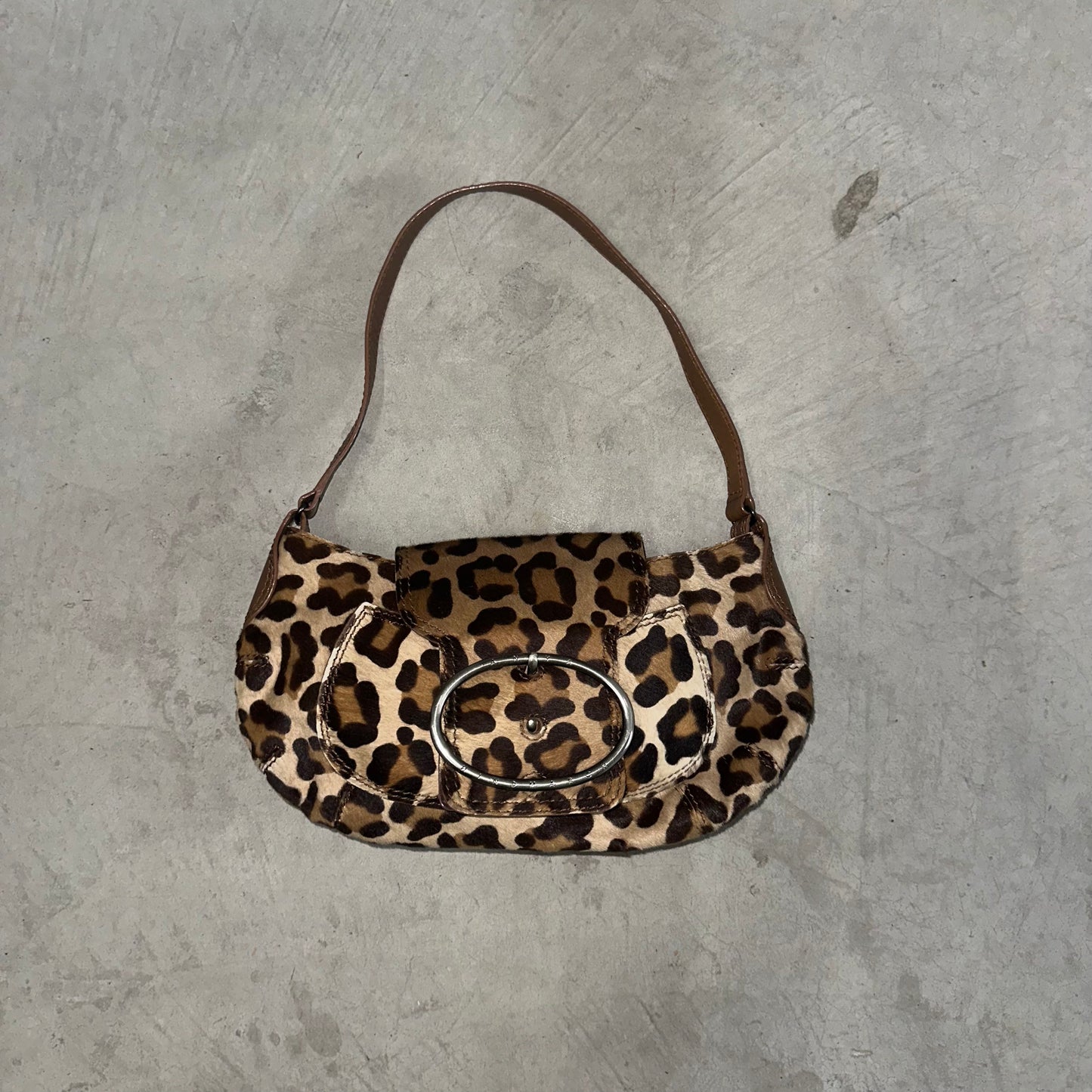 Anya Hindmarch Leopard Print Pony Hair Buckle Bag