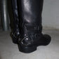 Celine Black Leather Horse-Bit Boots (37)