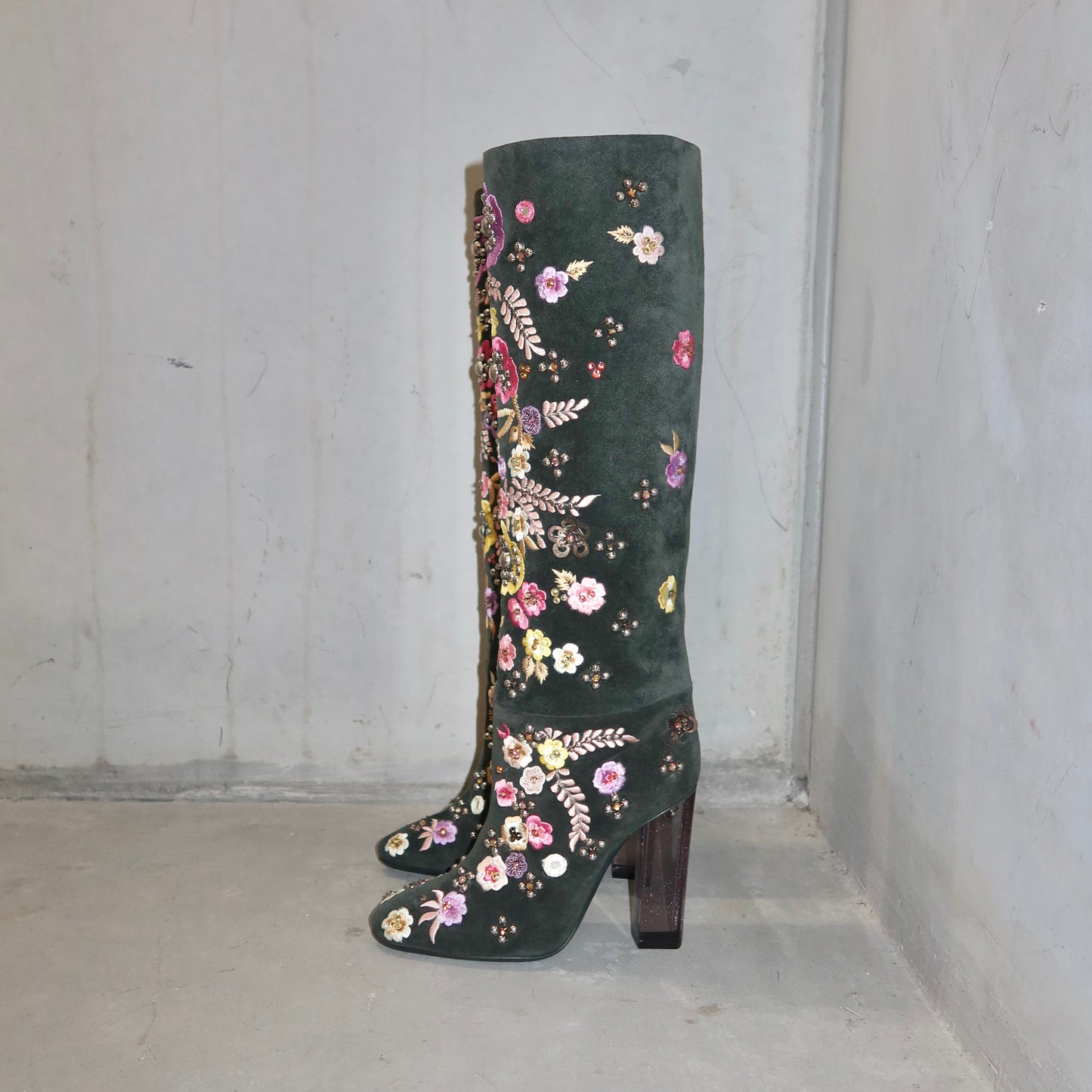 Emilio Pucci Embroidered Suede Boots (37)