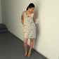 DKNY Embroidered Silk Mini Dress