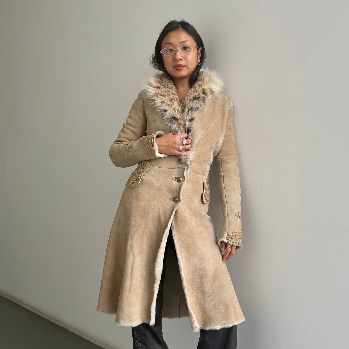 Ermanno Scervino Shearling and Fur Coat