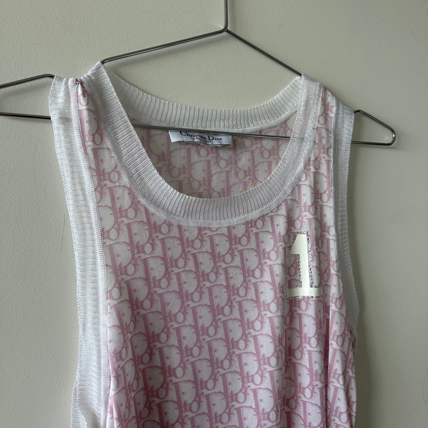 Dior Pink Trotter Print SS2004 Knit Vest/Tunic