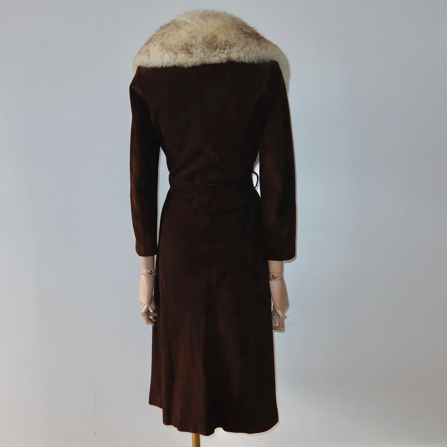 Vintage Suede and Fox Fur Trench