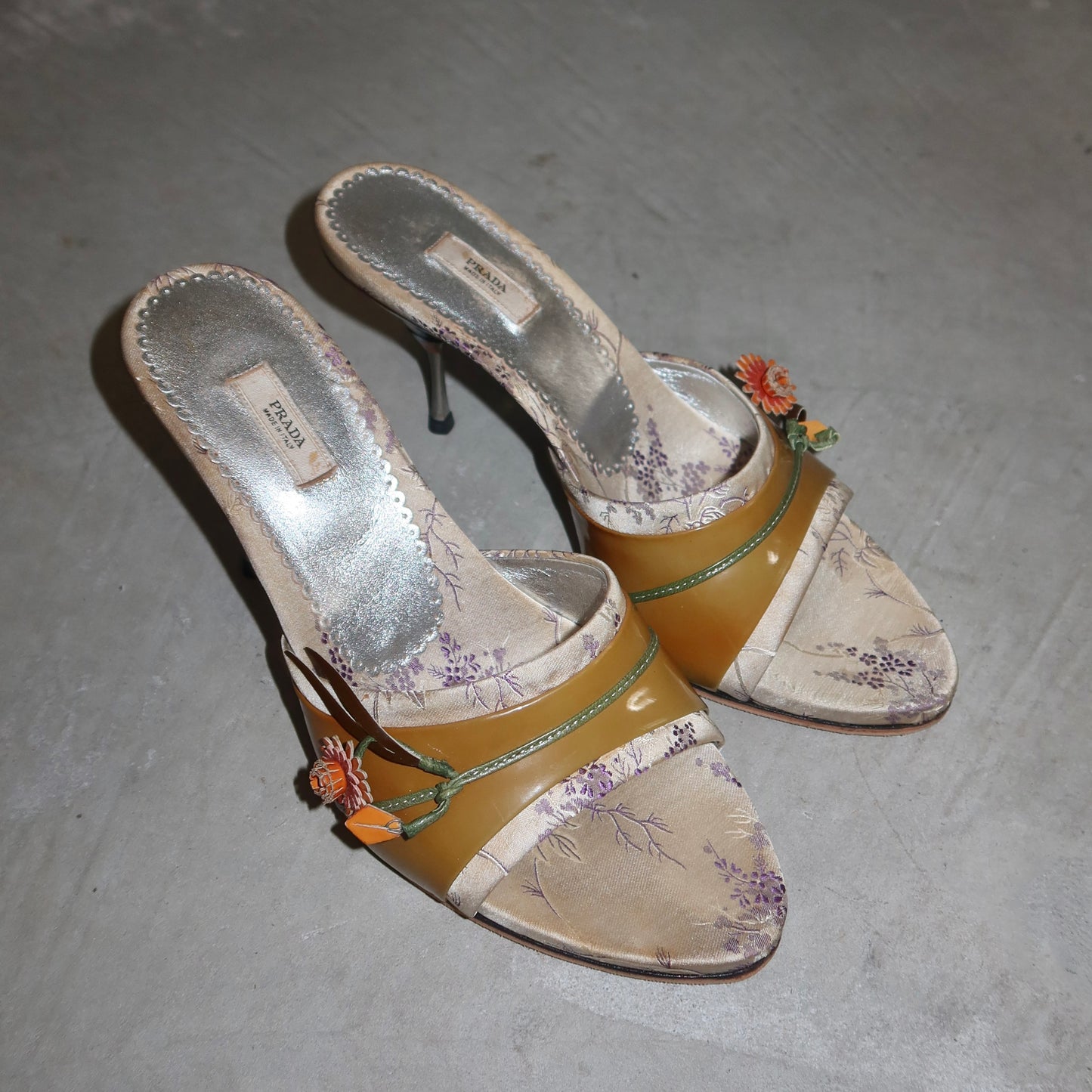 Prada Satin Floral Heels (38)