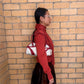 Prada Red and White Bowling Bag