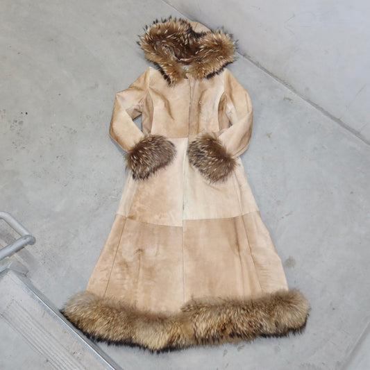 Trussardi AW2000 Cowhide and Fox Fur Coat