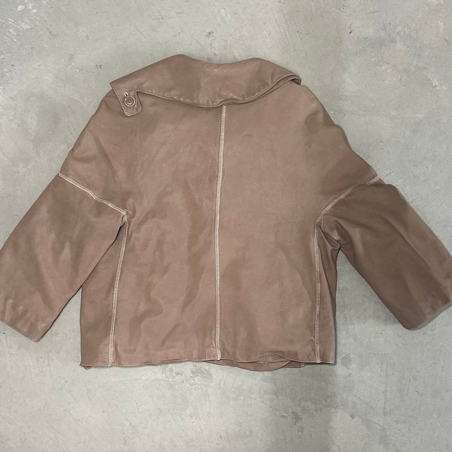 Marni Brown Leather Cropped Jacket