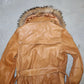 Vintage Fur Trim Leather Trench