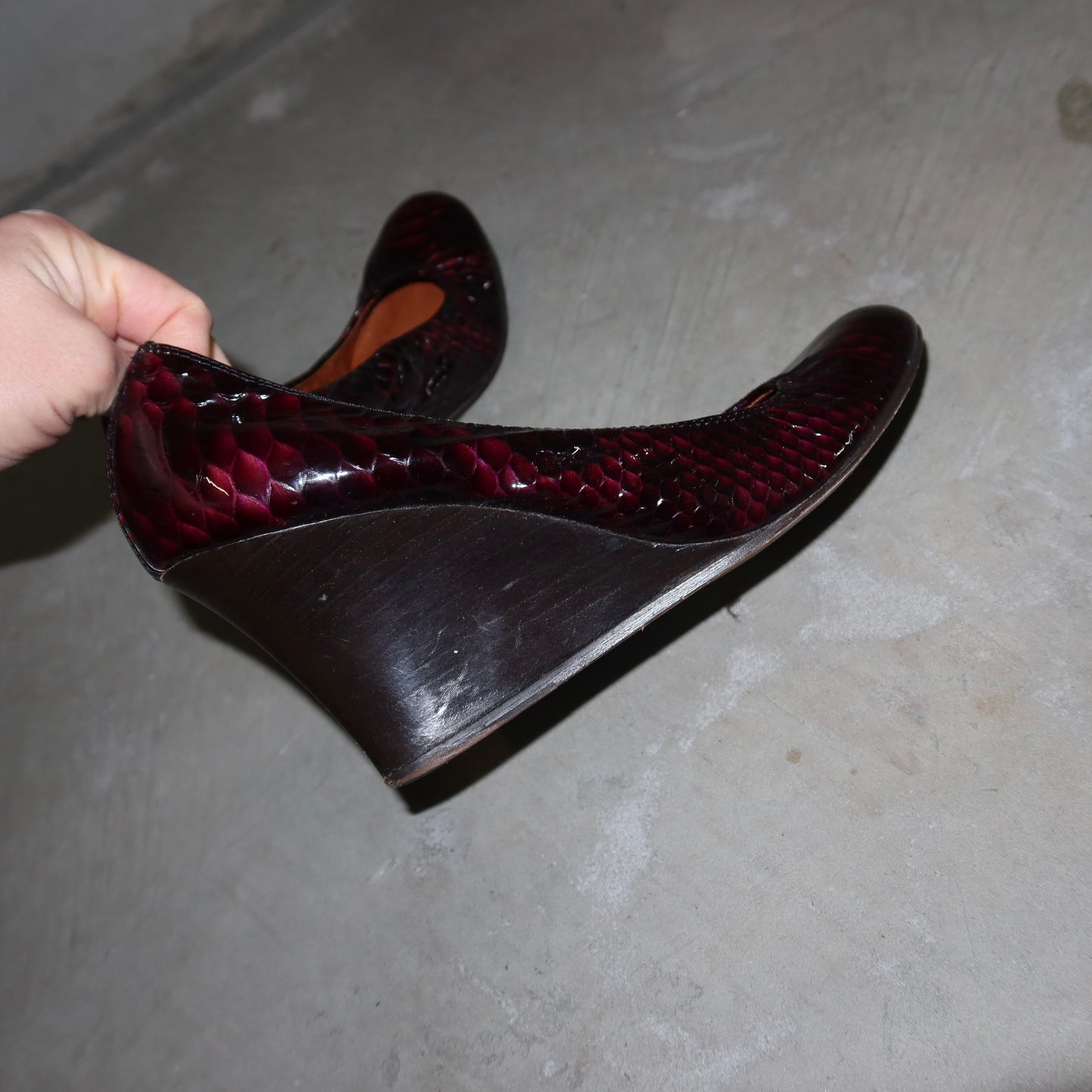 Lanvin Embossed Patent Wedges (40)