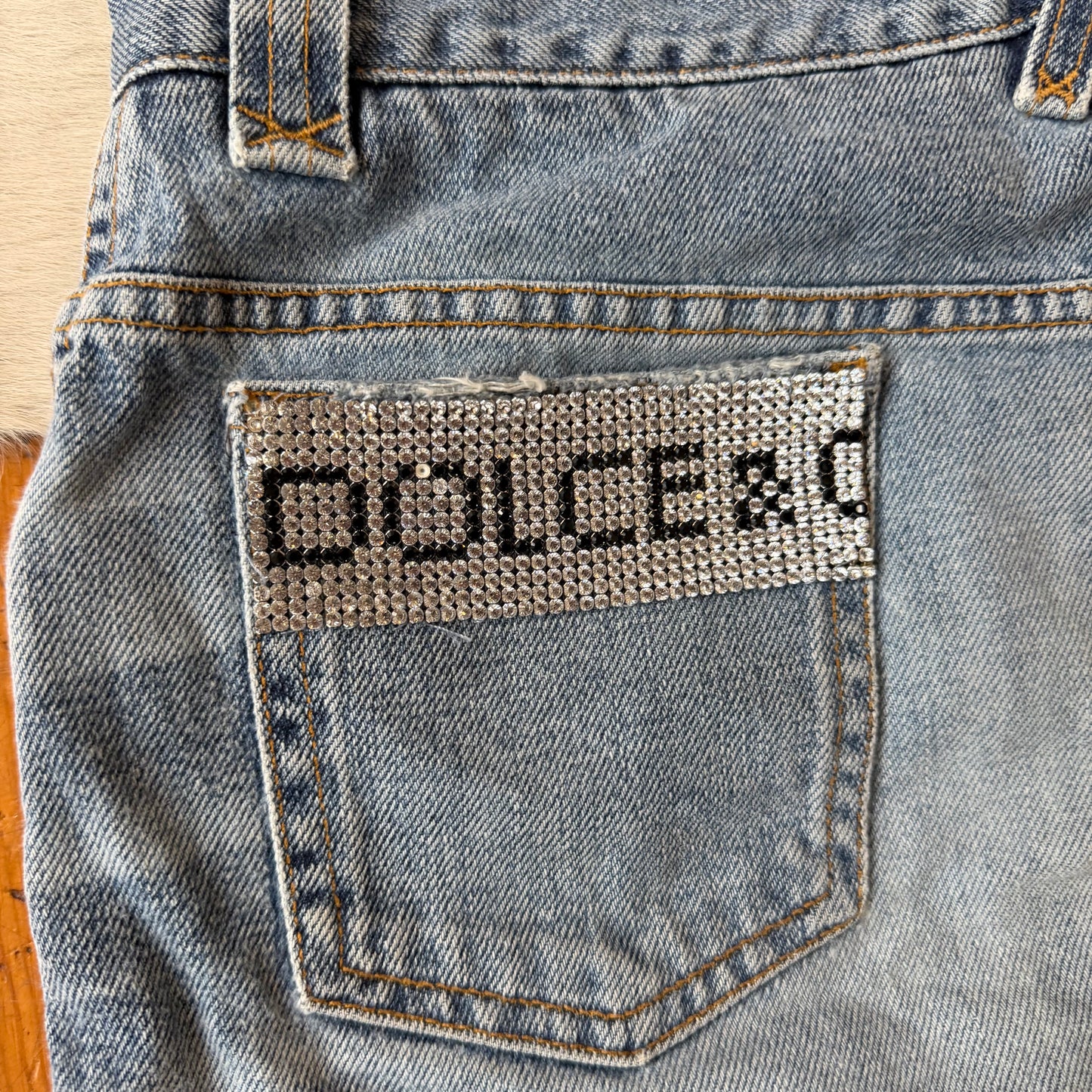 Dolce & Gabbana SS2003 Rhinestone Denim Mini