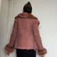 Morgan De Toi Pink Suede Jacket with Real Fur