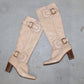 Chloé Cream Paddington Boots (37.5)
