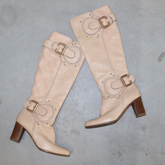 Chloé Cream Paddington Boots (37.5)