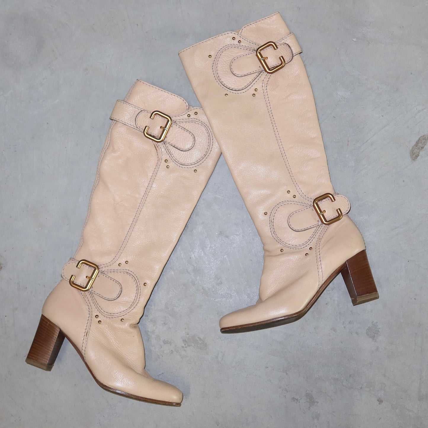 Chloé Cream Paddington Boots (37.5)