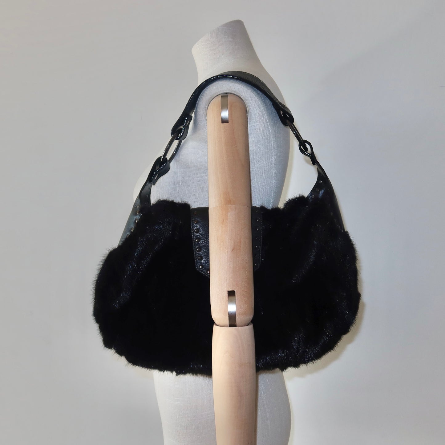 Vintage Mink Fur Studded Bag