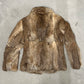 Vintage Brown Rabbit Fur Zip Up Coat