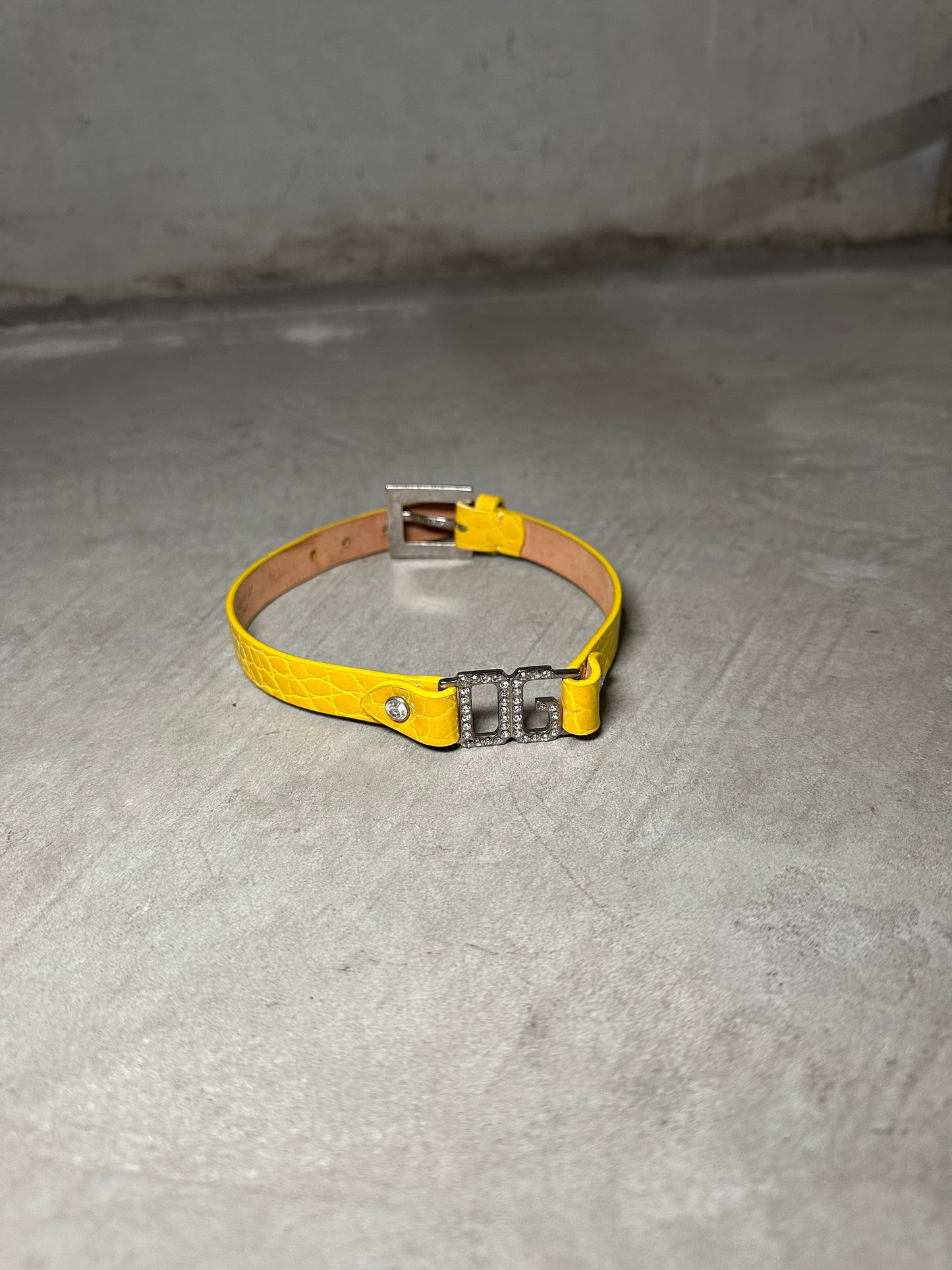 Dolce & Gabbana Yellow Leather Choker