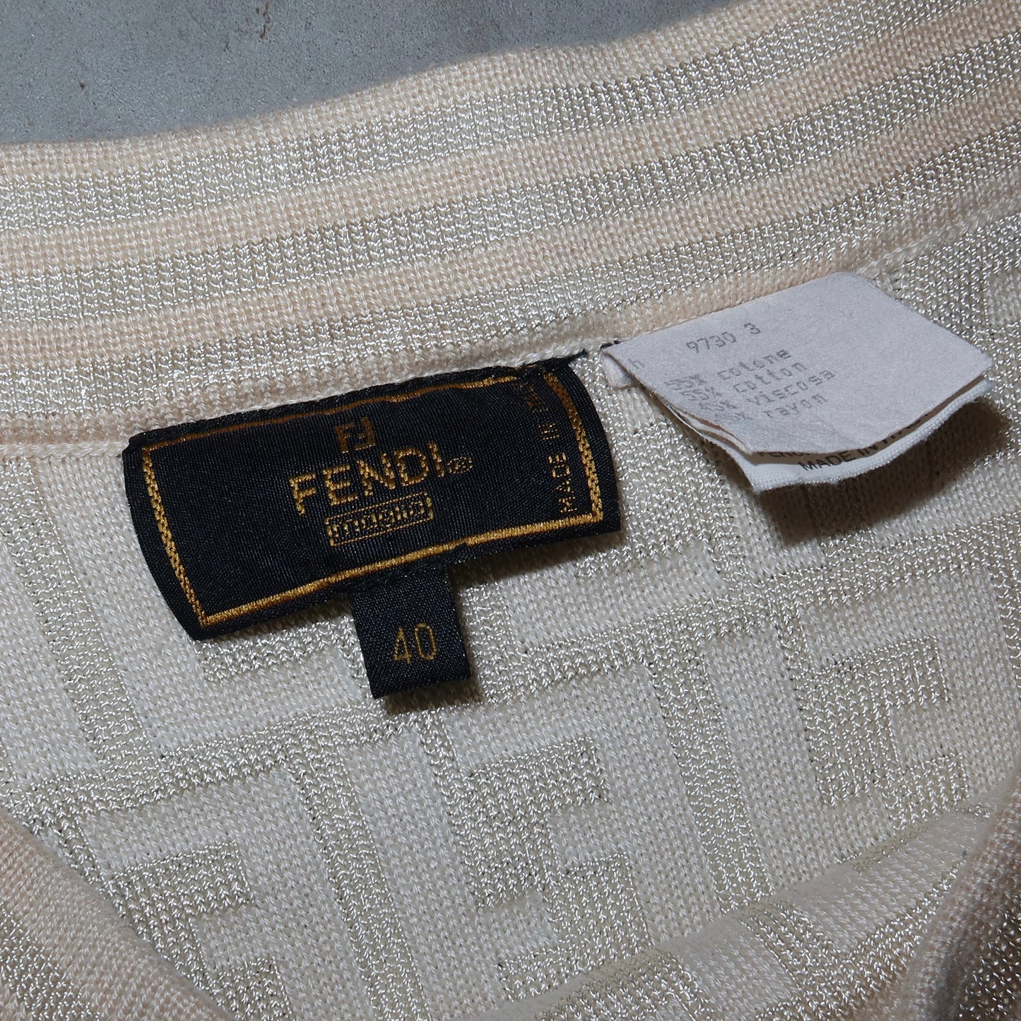 Fendi Cream Zucca Print Skirt