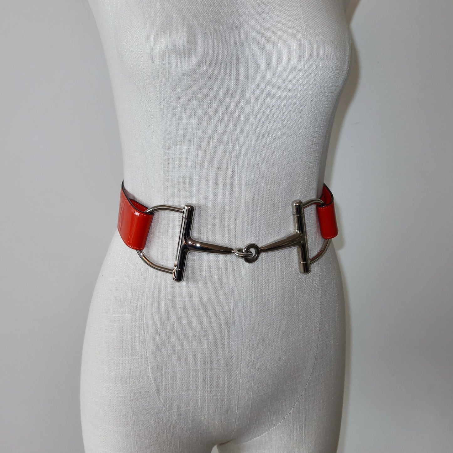 Gucci AW1995 Orange Patent Horsebit Belt