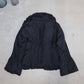 Balmain Navy Nylon and Fur Coat