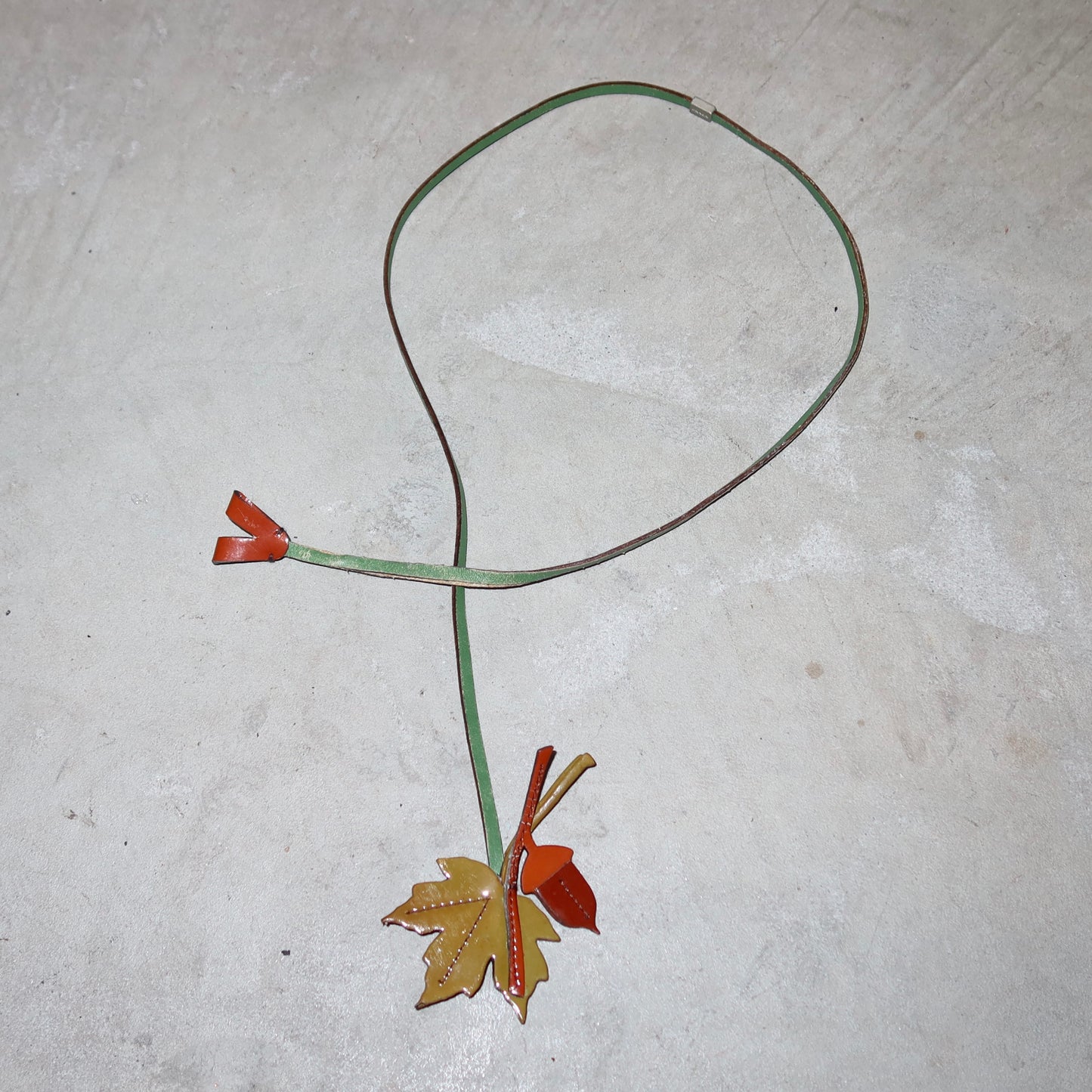 Prada AW1999 Leather Leaf Necklace