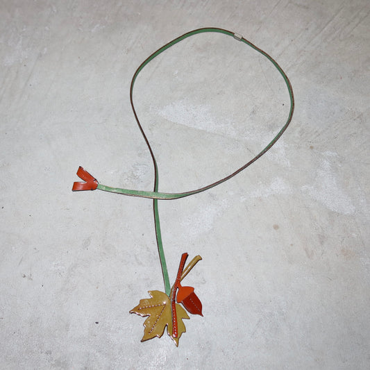 Prada AW1999 Leather Leaf Necklace