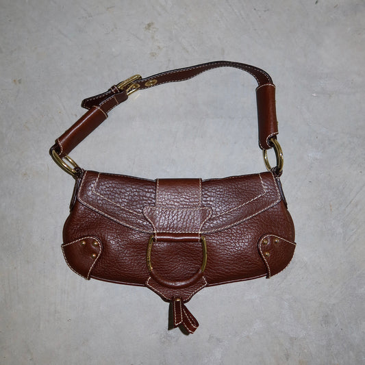 Dolce & Gabbana Brown Leather Flap Front Bag