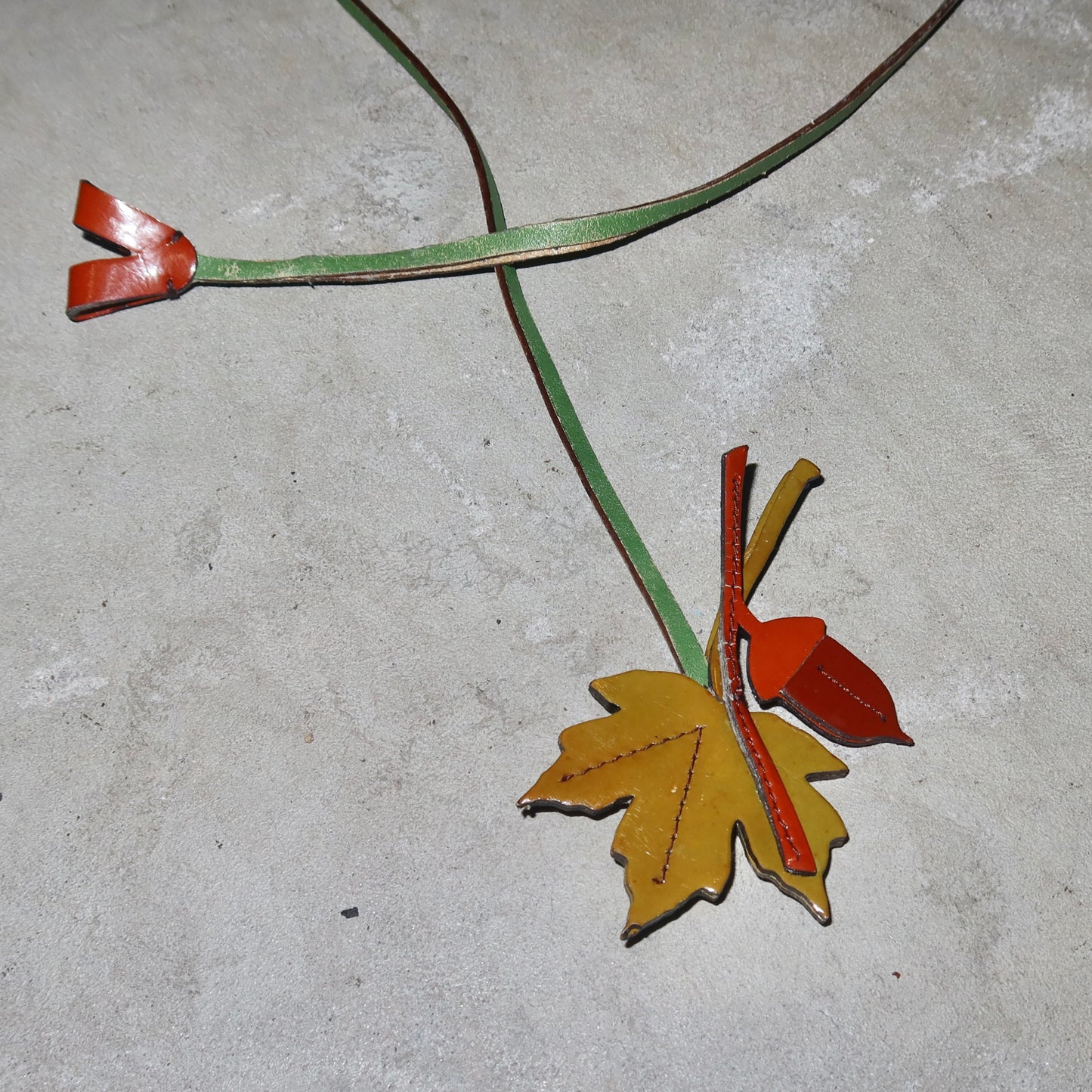 Prada AW1999 Leather Leaf Necklace