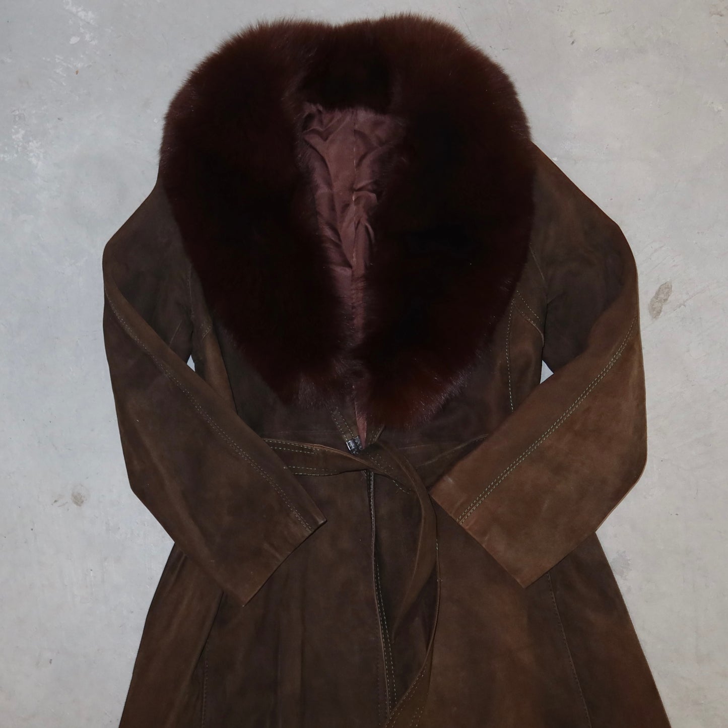 Vintage Brown Suede Trench