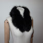 Vintage Black Short Real Fur Collar