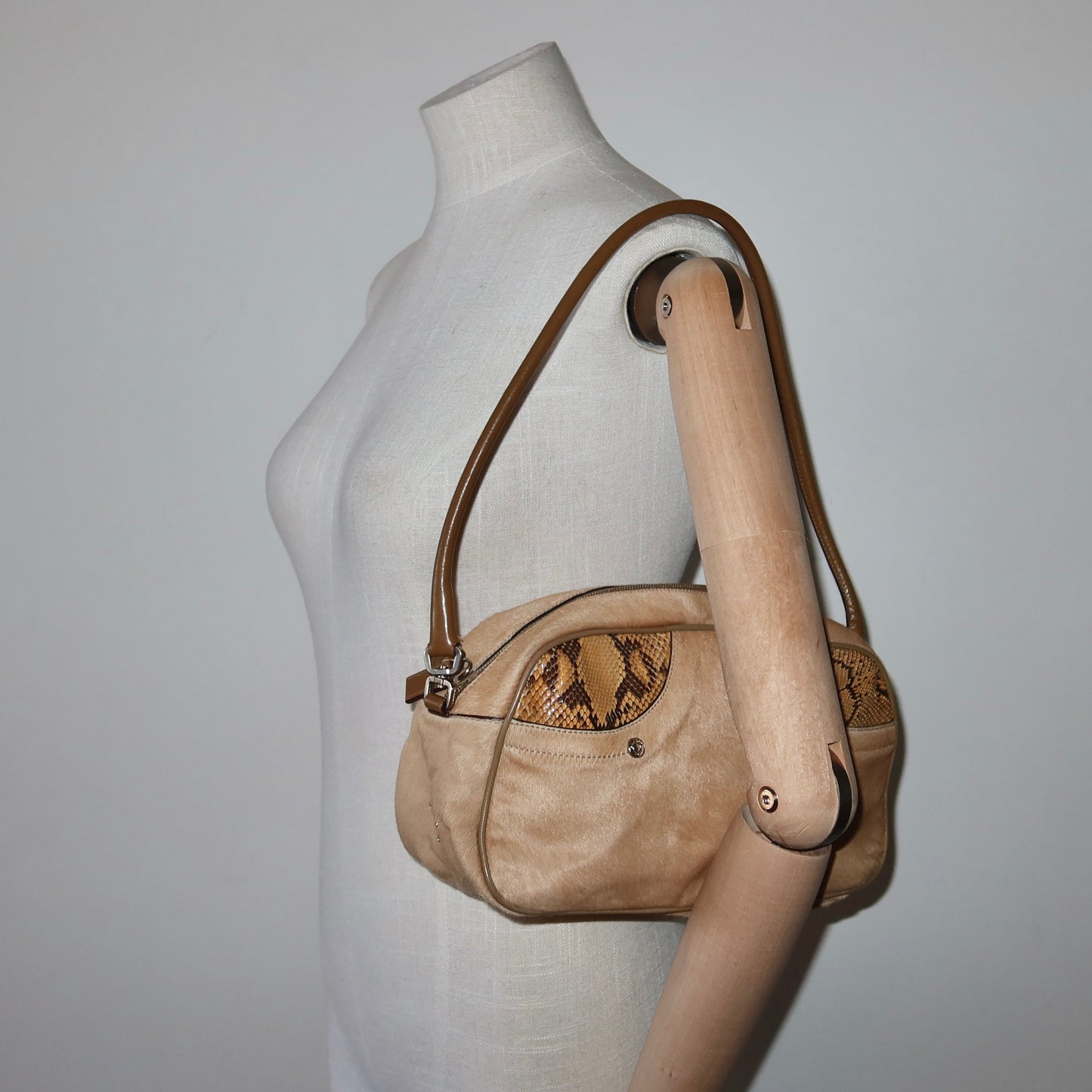 Prada Cowhide and Python Boston Bag