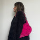 YSL Rare Hot Pink Suede Nadja Bag with Gold Hardware