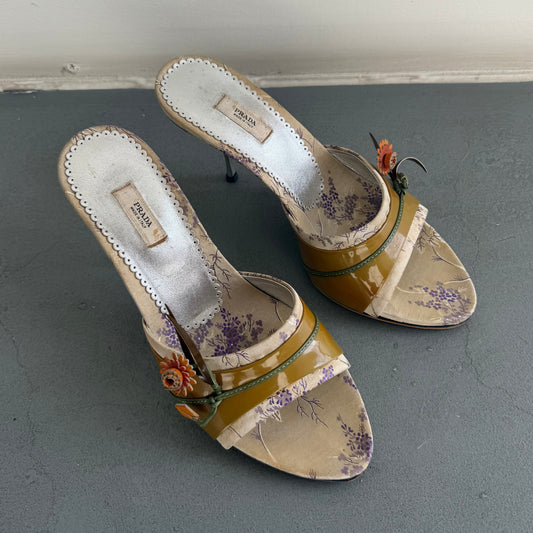 Prada Satin Floral Heels (38)