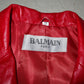 Balmain Red Leather Blazer