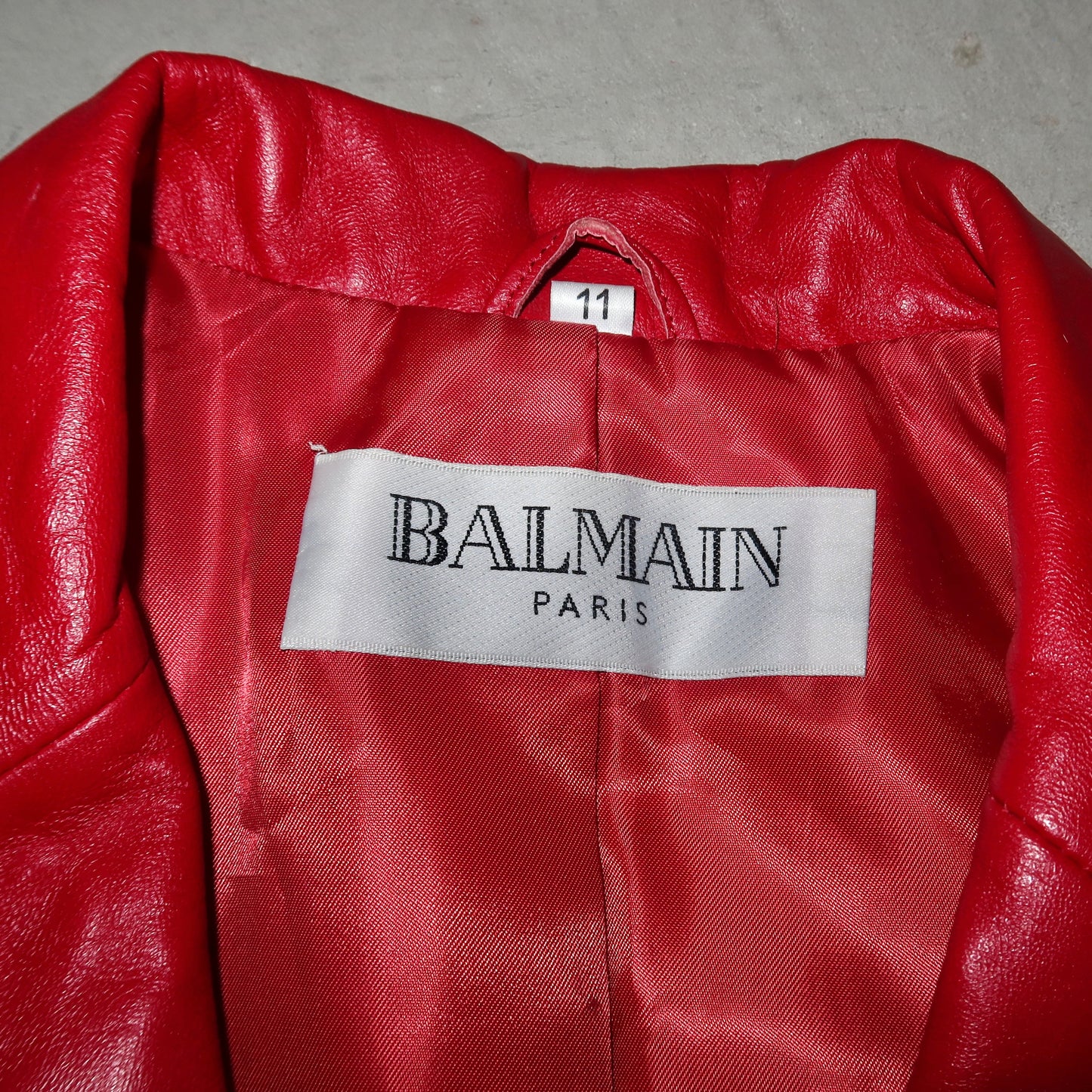 Balmain Red Leather Blazer