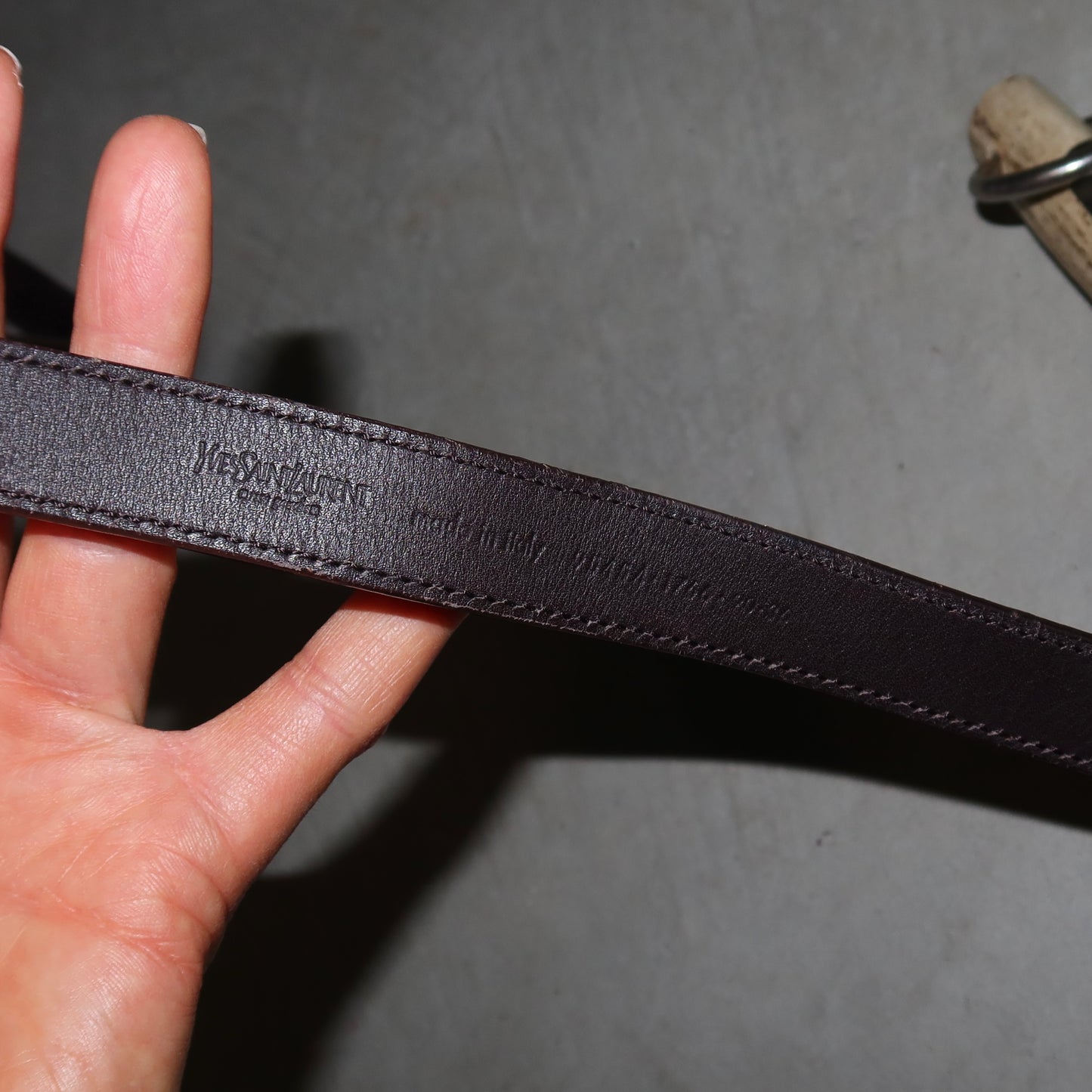 YSL Brown Leather Mombasa Belt