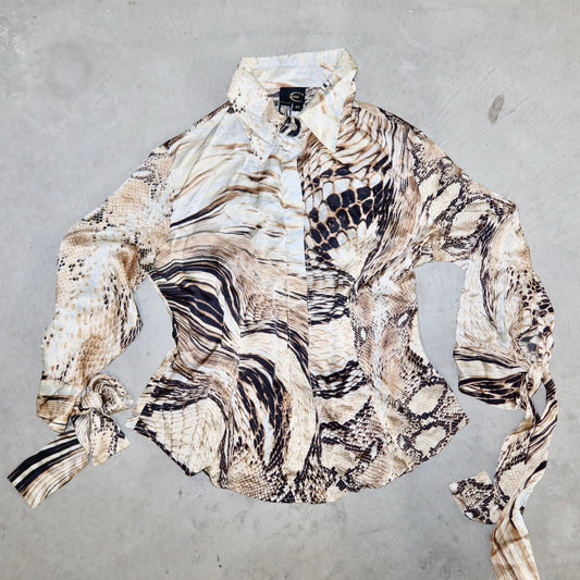 Just Cavalli Snake Print Silk Shirt