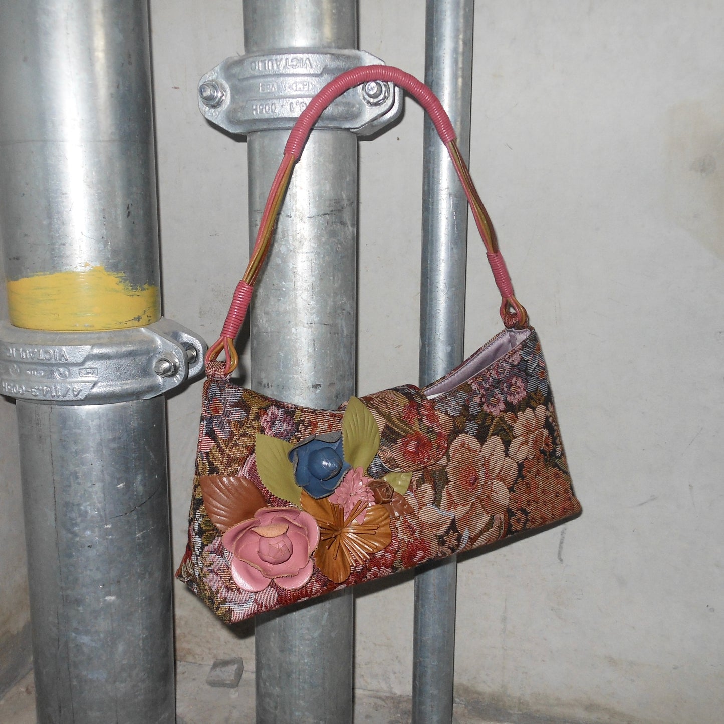 Moschino Tapestry Bag with 3D Flowers