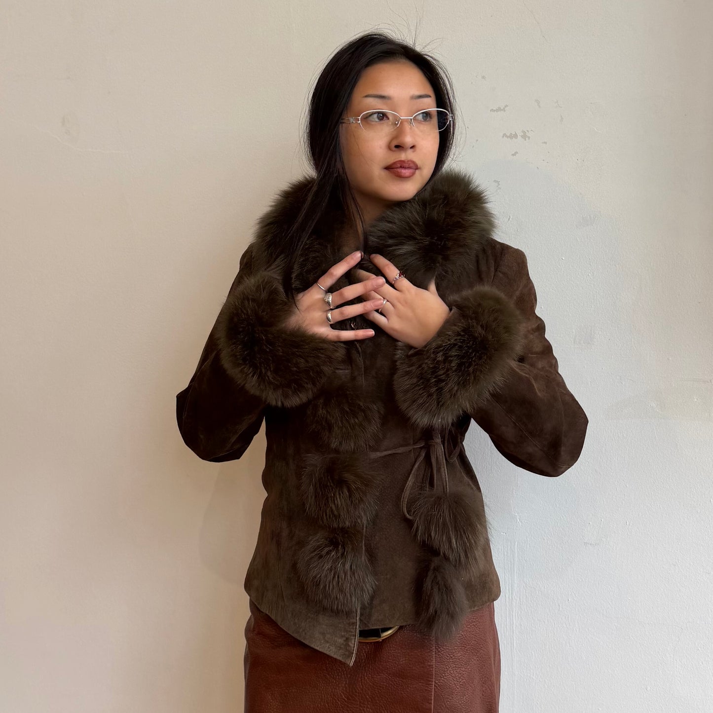 Vintage Suede and Fur Coat