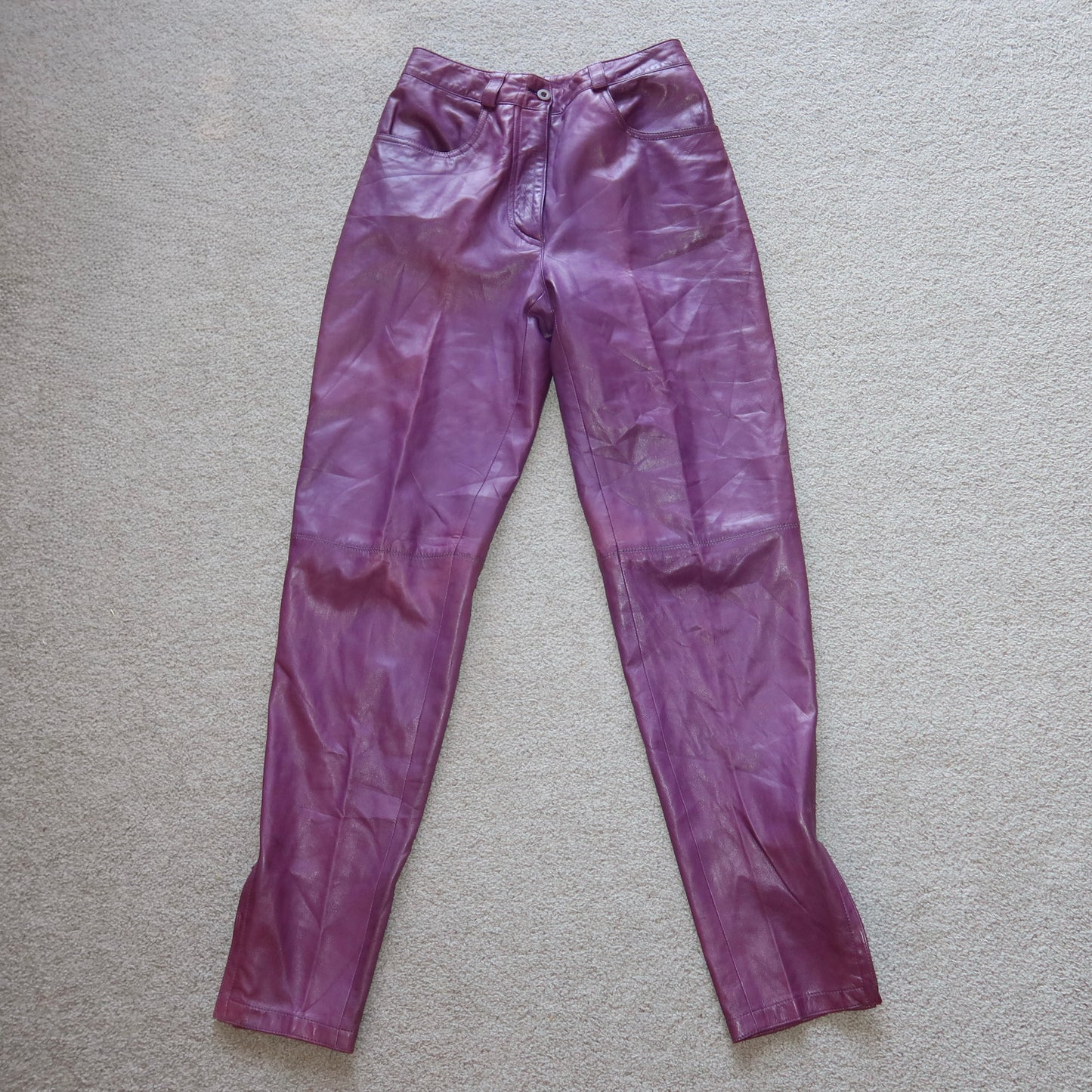 Gianni Versace Purple Leather Pants