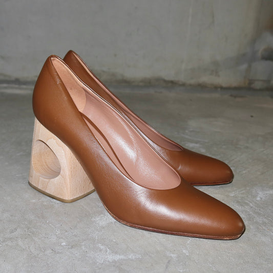 Marni Brown Leather and Woode Heels