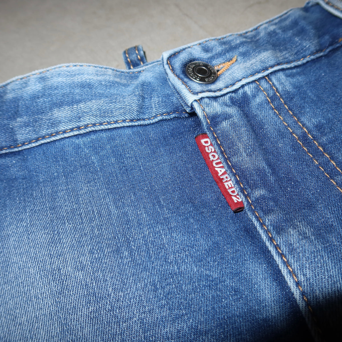 DSquared2 Rhinestone Fringe Denim Skirt