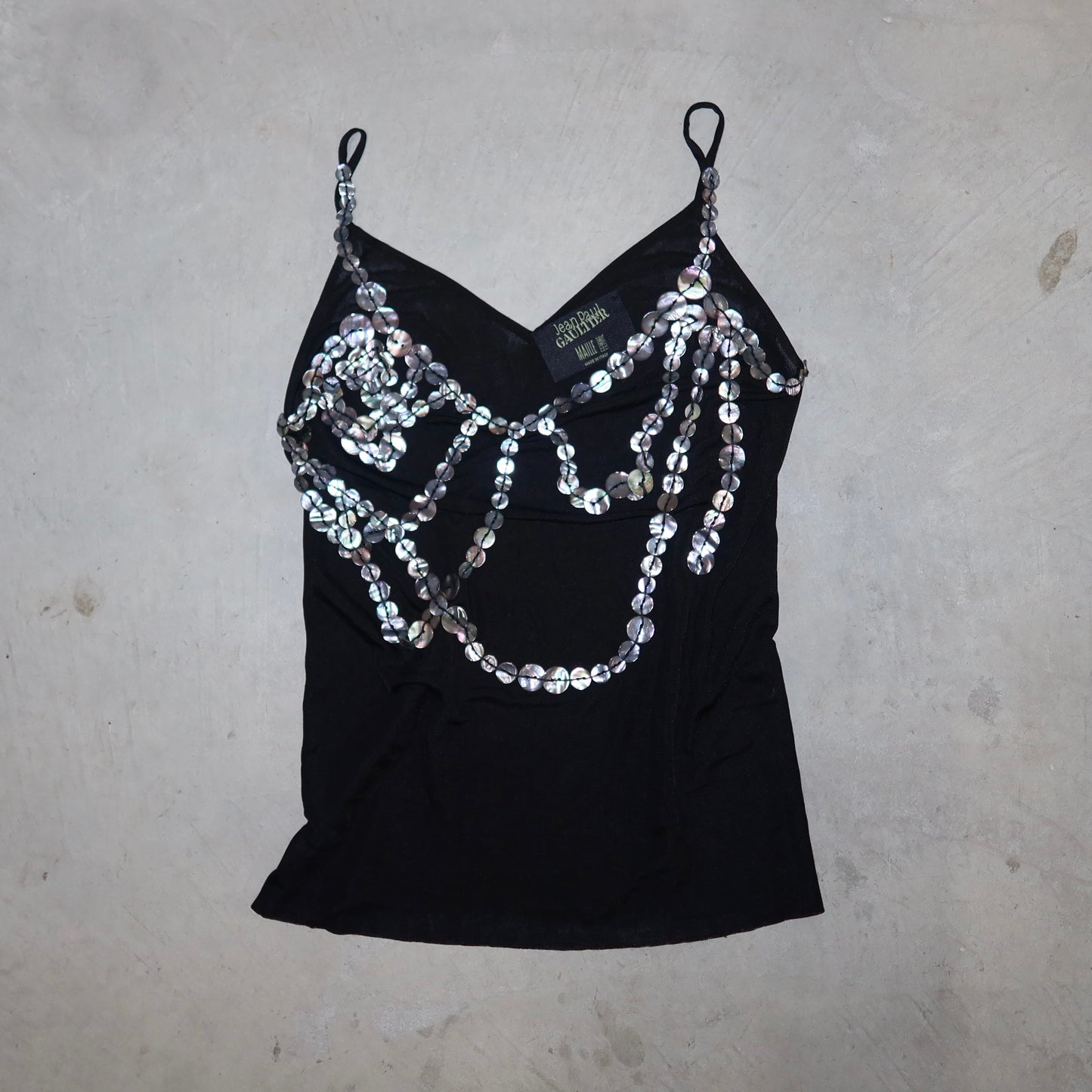 Jean Paul Gaultier Mother of Pearl Button Tank