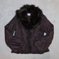 Balmain Brown Nylon and Fur Coat