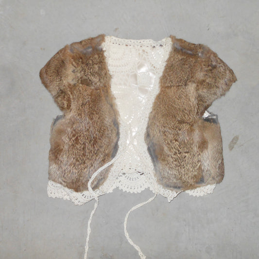 Vintage Real Fur Bolero with Crotchet Lining