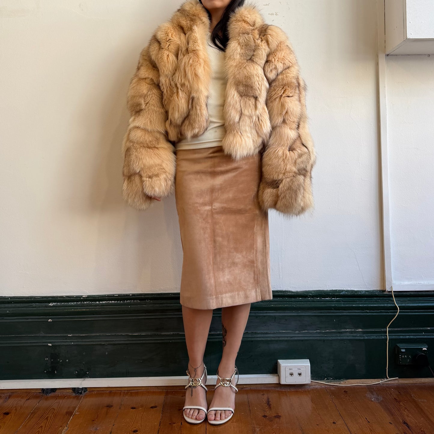 Yves Saint Laurent Suede Pencil Skirt