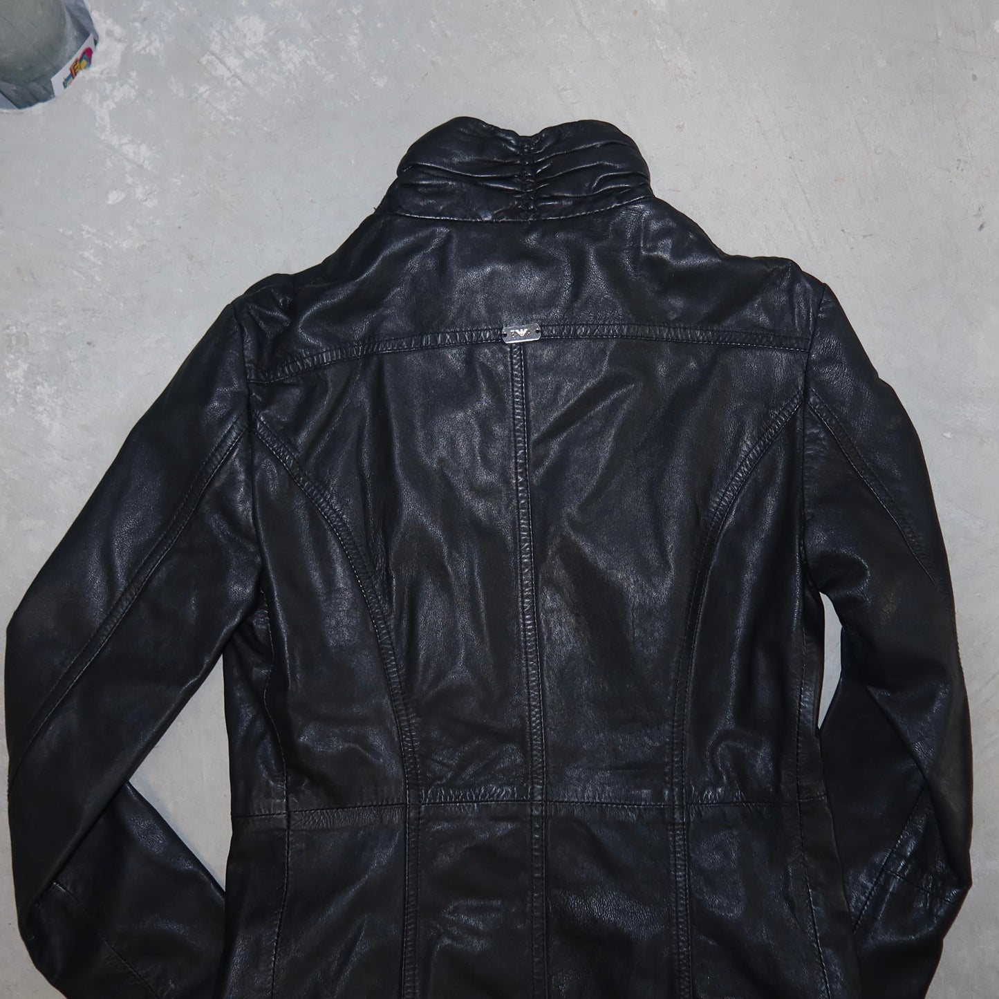 Emporio Armani Longline Leather Jacket